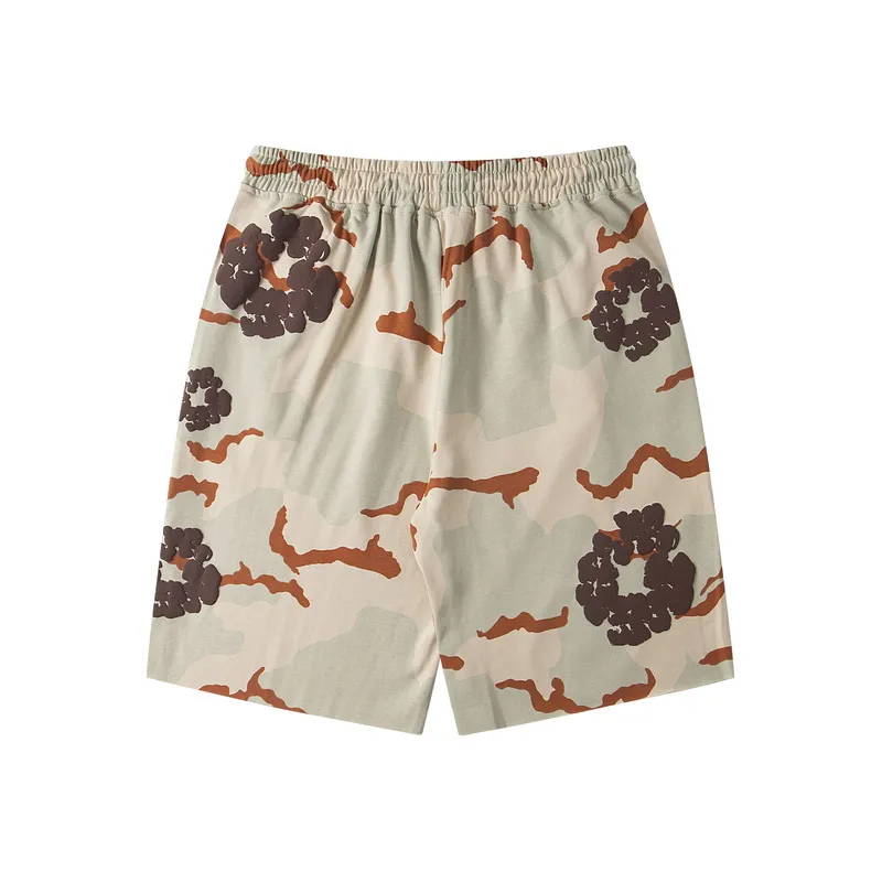 D317# DENIM TEARS Kapok European and American trendy brand high quality foam flocking camouflage printed short-sleeved suit Color Camouflage blue Camouflage powder Camouflage gray Camouflage apricot Camouflage green Size S-XL